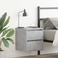 vidaXL 2 db betonszürke falra szerelhető éjjeliszekrény 38x34x40 cm bútor
