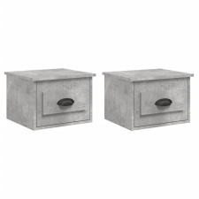 vidaXL 2 db betonszürke falra szerelhető éjjeliszekrény 41,5x36x28 cm (816385) bútor
