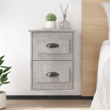 vidaXL 2 db betonszürke falra szerelhető éjjeliszekrény 41,5x36x53 cm bútor