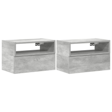 vidaXL 2 db betonszürke falra szerelhető éjjeliszekrény 45x26x28,5 cm (858603) bútor