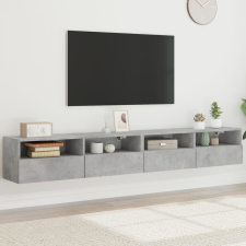 vidaXL 2 db betonszürke szerelt fa fali TV-szekrény 100x30x30 cm bútor