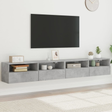 vidaXL 2 db betonszürke szerelt fa fali TV-szekrény 100x30x30 cm bútor