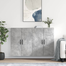 vidaXL 2 db betonszürke szerelt fa falra szerelhető szekrény bútor