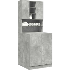 vidaXL 2 db betonszürke szerelt fa mosógépszekrény (3324919) bútor