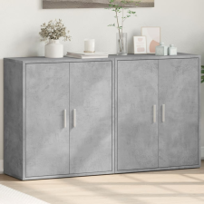 vidaXL 2 db betonszürke szerelt fa tálalószekrény 60 x 31 x 70 cm bútor