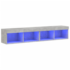 vidaXL 2 db betonszürke TV-szekrény LED-világítással 80x30x30 cm (837148) bútor