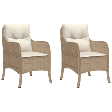 vidaXL 2 db bézs polyrattan kerti szék párnával (365148) kerti bútor