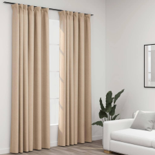 vidaXL 2 db bézs vászonhatású sötétítőfüggöny kampókkal 140 x 225 cm lakástextília