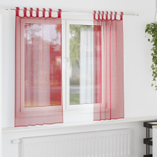 vidaXL 2 db borvörös fátyolfüggönyök hurokkal 140x175 cm lakástextília