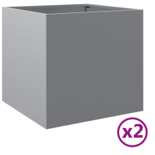 vidaXL 2 db ezüstszínű horganyzott acél növénytartó 49x47x46 cm (841570) kerti tárolás