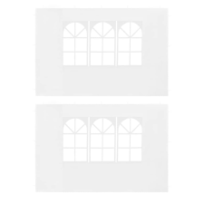 vidaXL 2 db fehér, ablakos PE oldalfal partisátorhoz kerti bútor