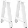 vidaXL 2 db fehér acél dohányzóasztal lábak A-alakú 50x(42-43) cm (4012833)