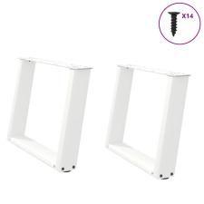vidaXL 2 db fehér acél dohányzóasztal lábak U-alakú 70x(42-43) cm bútor