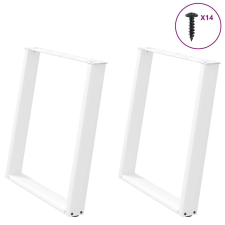 vidaXL 2 db fehér acél étkezőasztal lábak U-alakú 80x(72-73) cm bútor