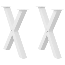 vidaXL 2 db fehér acél étkezőasztal lábak X-alakú 70x(72-73) cm bútor