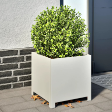 vidaXL 2 db fehér acél kerti növénytartó 40 x 40 x 40 cm kerti tárolás