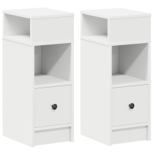 vidaXL 2 db fehér éjjeliszekrény fiókkal 25 x 31 x 66 cm (858615) bútor