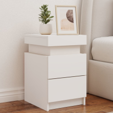 vidaXL 2 db fehér éjjeliszekrény LED-világítással 35 x 39 x 55 cm bútor