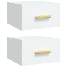 vidaXL 2 db fehér falra szerelhető éjjeliszekrény 35x35x20 cm (812835) bútor
