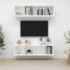 vidaXL 2 db fehér forgácslap falra szerelhető TV-szekrény bútor