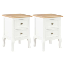 vidaXL 2 db fehér MDF éjjeliszekrény 35 x 30 x 49 cm bútor