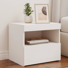 vidaXL 2 db fehér műfa éjjeliszekrény LED-fényekkel 50x40x45 cm bútor