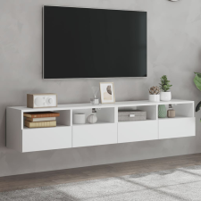 vidaXL 2 db fehér szerelt fa fali TV-szekrény 80 x 30 x 30 cm bútor