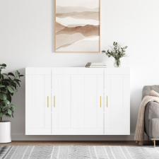vidaXL 2 db fehér szerelt fa falra szerelhető szekrény bútor