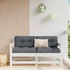vidaXL 2 db fehér tömör fenyőfa kerti szék párnákkal kerti bútor
