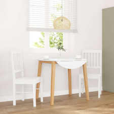 vidaXL 2 db fehér tömörfa gumiból készült étkezőszékek párnákkal bútor