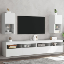 vidaXL 2 db fehér TV-szekrény LED-lámpákkal 30,5x30x60 cm bútor