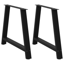 vidaXL 2 db fekete acél dohányzóasztal lábak A-alakú 90x(72-73) cm bútor