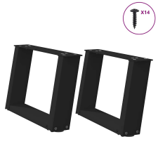 vidaXL 2 db fekete acél dohányzóasztal lábak U-alakú 50x(30-31) cm bútor