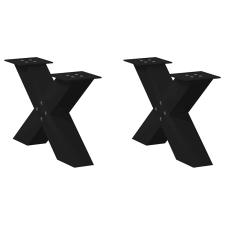 vidaXL 2 db fekete acél dohányzóasztal lábak X-alakú 50x(30-31) cm bútor