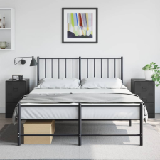 vidaXL 2 db fekete acél éjjeliszekrény 34,5x39x62 cm bútor
