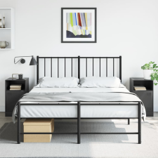vidaXL 2 db fekete acél éjjeliszekrény 34,5x39x62 cm bútor