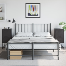 vidaXL 2 db fekete acél éjjeliszekrény 36 x 39 x 78 cm bútor