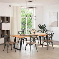 vidaXL 2 db fekete acél étkezőasztal lábak U-alakú 80x(72-73) cm bútor
