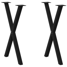 vidaXL 2 db fekete acél étkezőasztal lábak X-alakú 60x(72-73) cm bútor