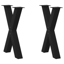 vidaXL 2 db fekete acél étkezőasztal lábak X-alakú 60x(72-73) cm bútor