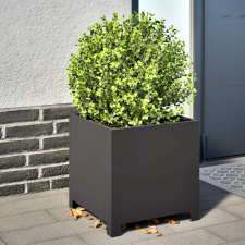 vidaXL 2 db fekete acél kerti növénytartó 40 x 40 x 40 cm kerti tárolás