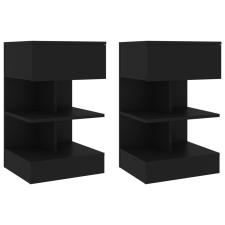 vidaXL 2 db fekete éjjeliszekrény 40 x 35 x 65 cm bútor