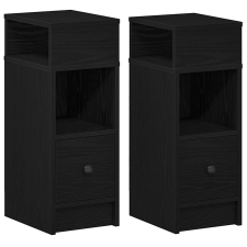 vidaXL 2 db fekete éjjeliszekrény fiókkal 25 x 31 x 66 cm (858617) bútor