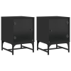 vidaXL 2 db fekete éjjeliszekrény üveg ajtóval 35 x 37 x 50 cm (836521)