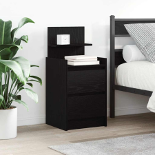 vidaXL 2 db fekete éjjeliszekrények 2 fiókkal 38x34x80 cm bútor