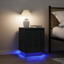 vidaXL 2 db fekete éjjeliszekrények LED világítással 38x34x50 cm bútor