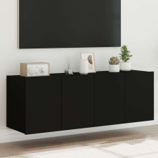vidaXL 2 db fekete falra szerelhető TV-szekrény LED-del 60x35x41 cm bútor