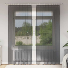 vidaXL 2 db fekete fátyolfüggönyök fülecske tetejével 140x260 cm lakástextília
