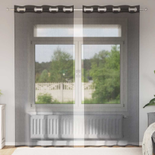 vidaXL 2 db fekete fátyolfüggönyök rojtokkal 140x245 cm lakástextília