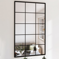 vidaXL 2 db fekete fém fali tükör 100x60 cm bútor